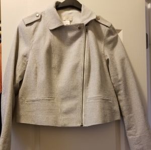 Loft cropped moto jacket.